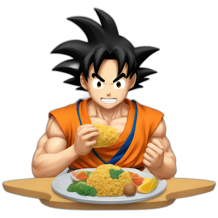 Goku eating food emoji