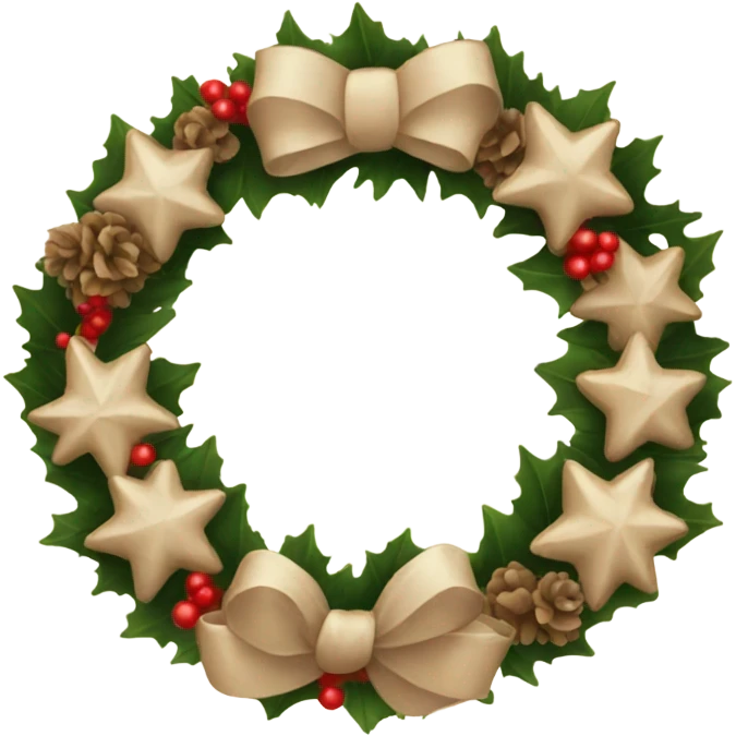 Beige christmas wreath emoji