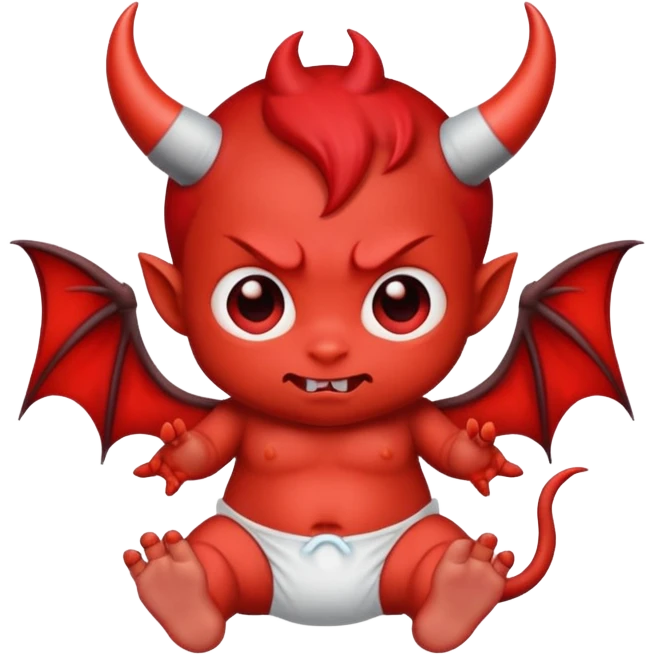 Cute baby devil in a diaper emoji