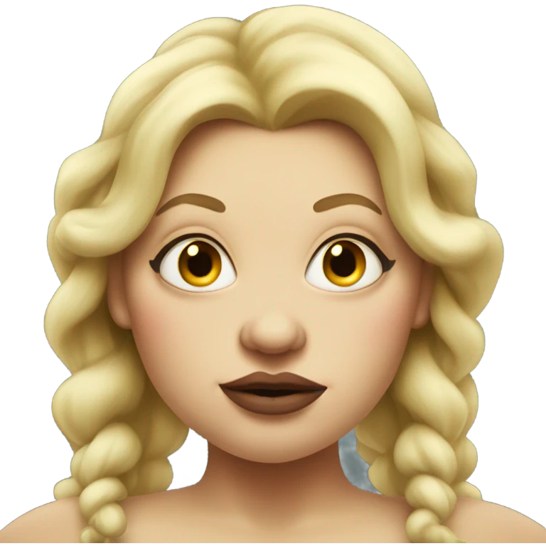 fat Blond ogre woman with big lips and long eyelashes  emoji