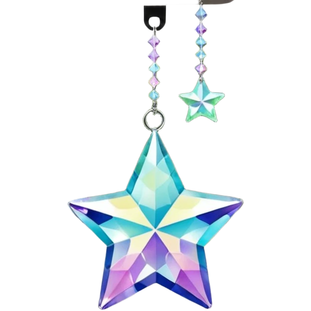 Hanging crystal star car mirror suncatcher hanger emoji