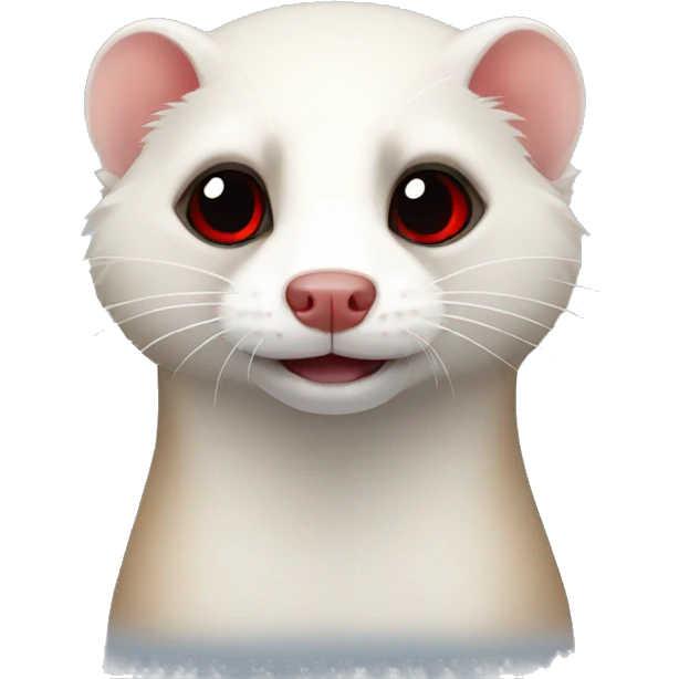 Ferret white with red eyes emoji