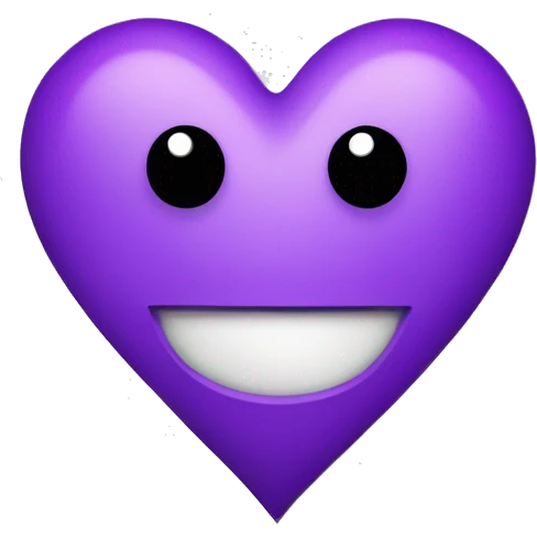 Smiley face with purple heart eyes emoji