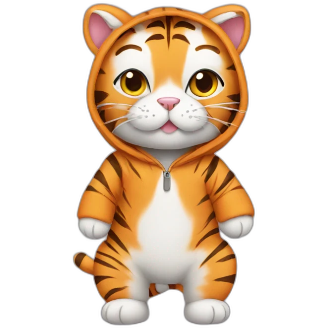 cat in a tiger onesie emoji