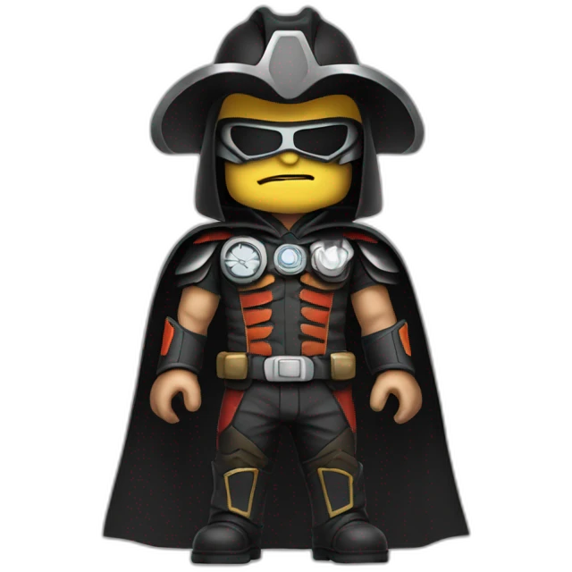 Badass chief engineer dressed as super vilain emoji