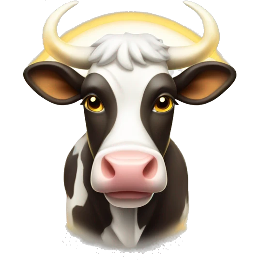 cool cow with glowing halo on head emoji