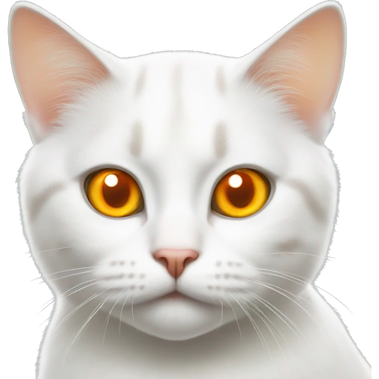 White cat with yellow eyes and orange spot on face emoji
