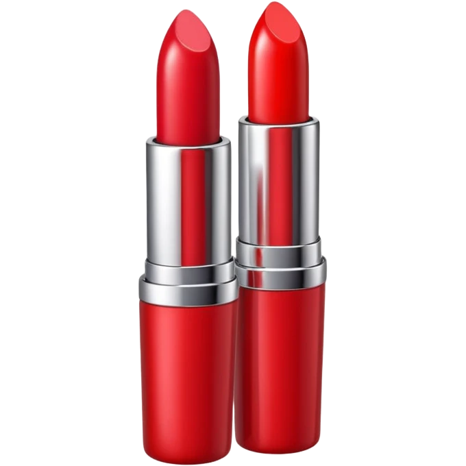 lipstick bullet, polished silver chrome, sexy beauty symbol emoji