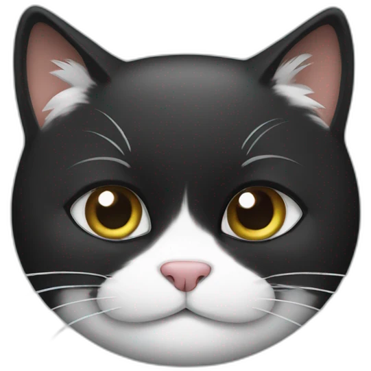 Black and white fat cat emoji
