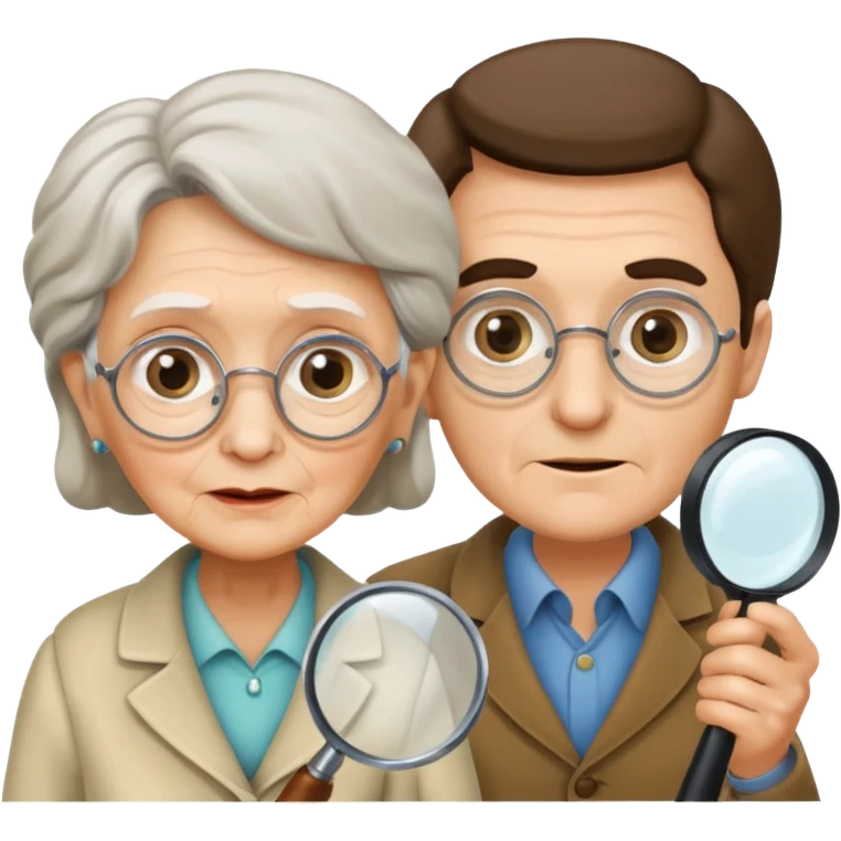 Explorer old woman Man with magnifying glass emoji