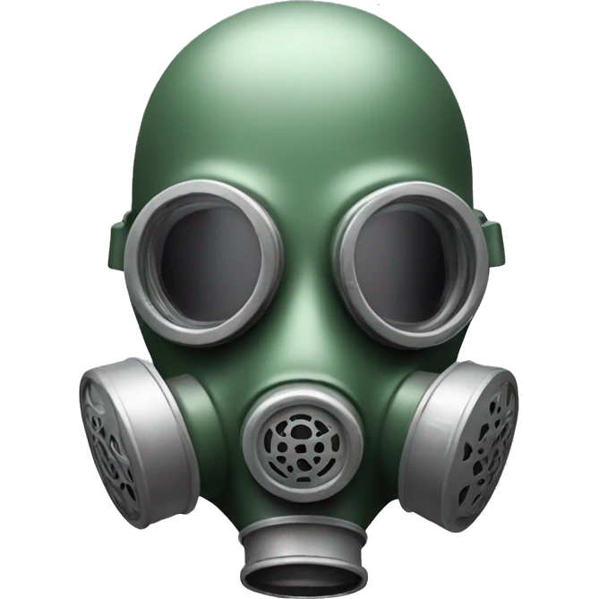 gas mask with blushing cheeks emoji