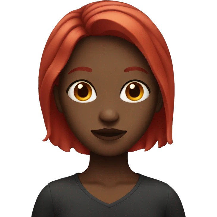 Dark girl with red hair emoji
