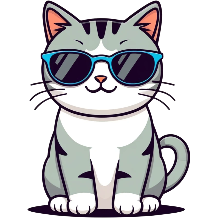 Cat with sunglasses emoji
