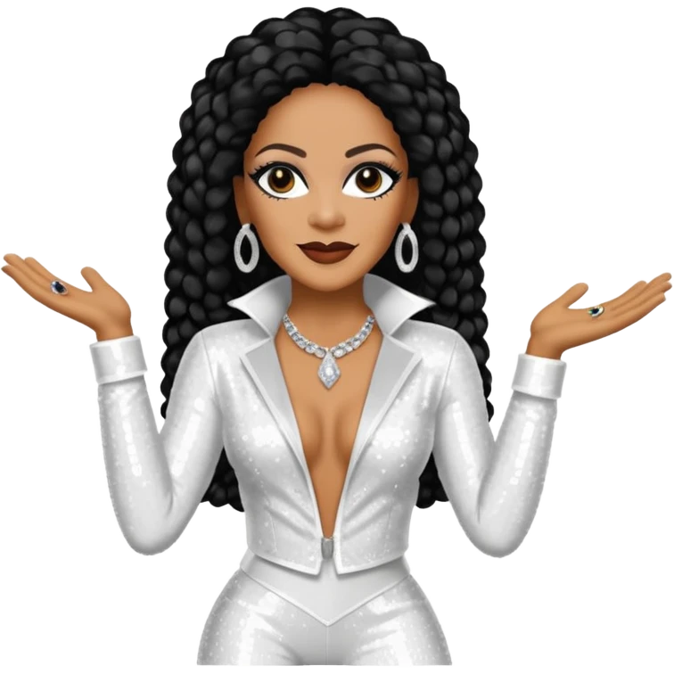 Sheila E with white sequin outfit emoji