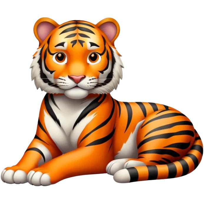 tiger lying down relaxed emoji