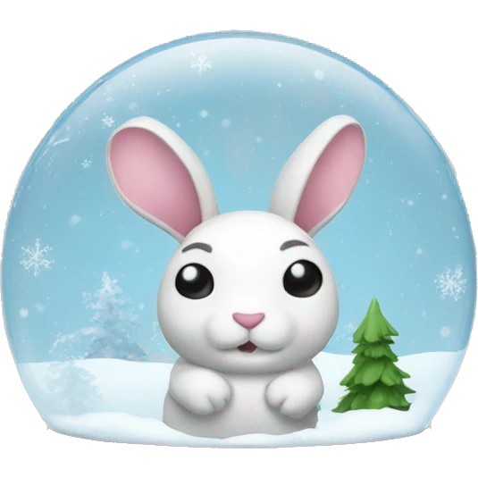 Rabbit into snow globe emoji
