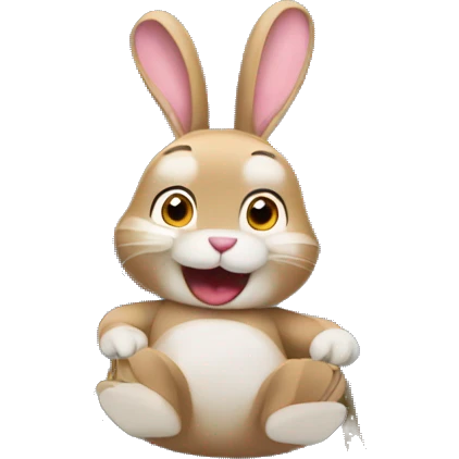 Bunny going down a slide emoji