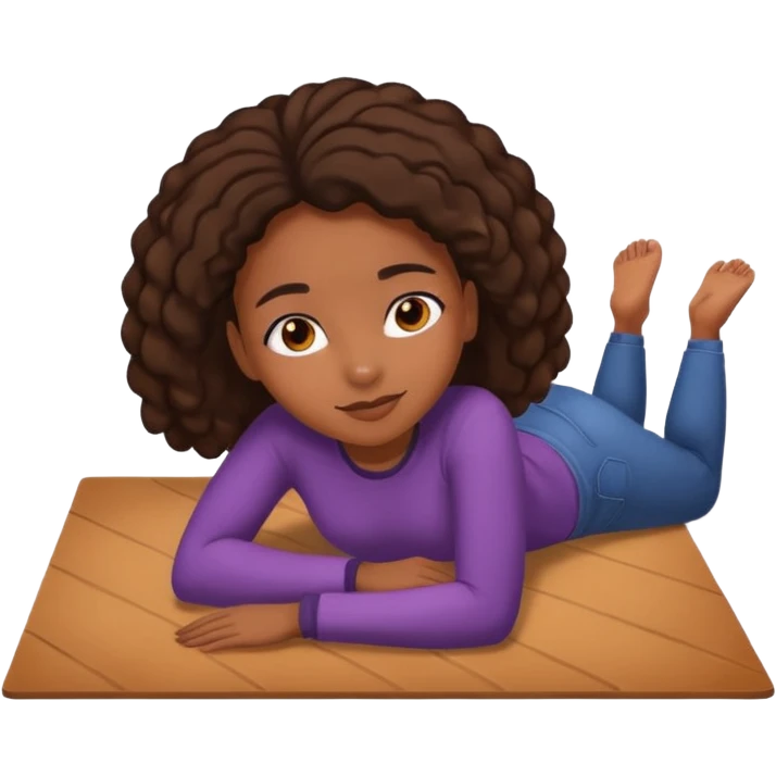 Black girl Laying down on the floor emoji