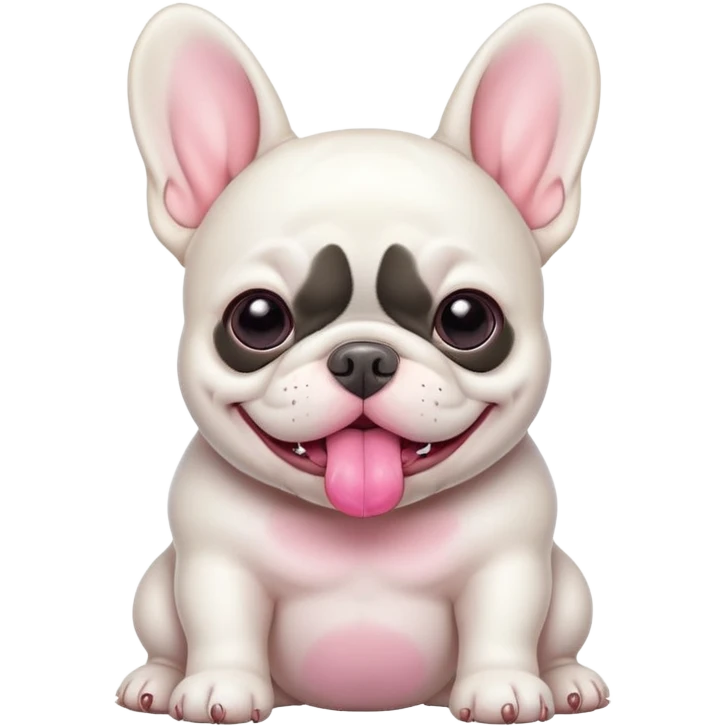 a big white fat baby french bulldog emoji