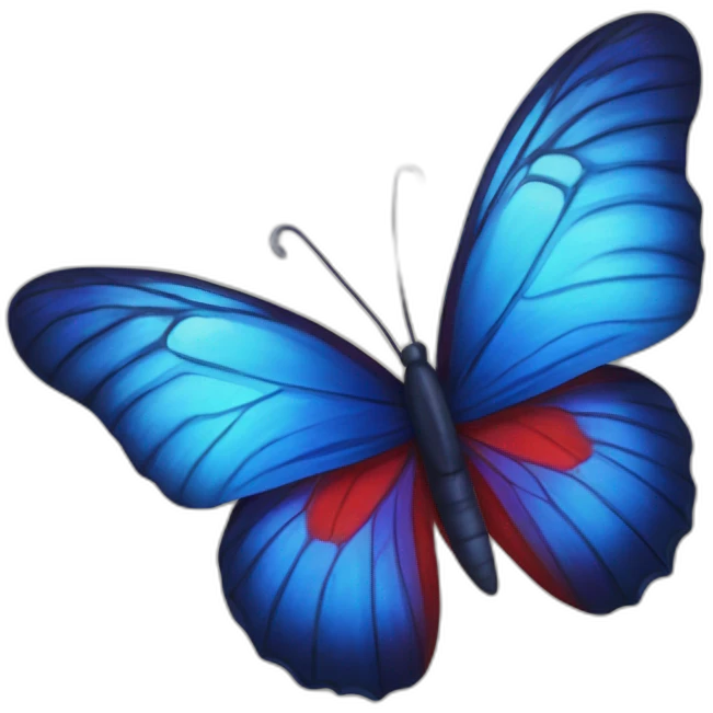 Red heart blue butterfly  emoji
