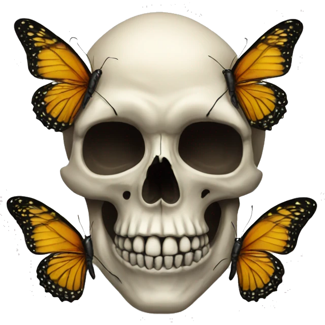 Skull butterflies emoji