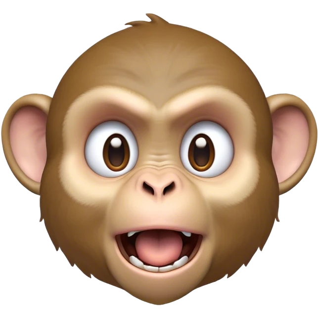 Cinematic Comical Macaque Portrait Emoji, Head tilted dramatically with an exaggeratedly shocked expression, featuring a dynamic, animated face with wide, comically expressive eyes full of humorous disbelief, Simplified yet hilariously expressive features, highly detailed, glowing with a slightly sassy glow, high shine, dramatic yet playful, stylized with an air of quirky primate attitude, soft glowing outline, capturing the essence of a meme-worthy macaque that looks ready to side-eye its way into viral fame! emoji