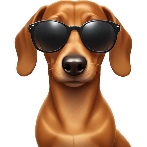 weiner dog with sunglasses emoji