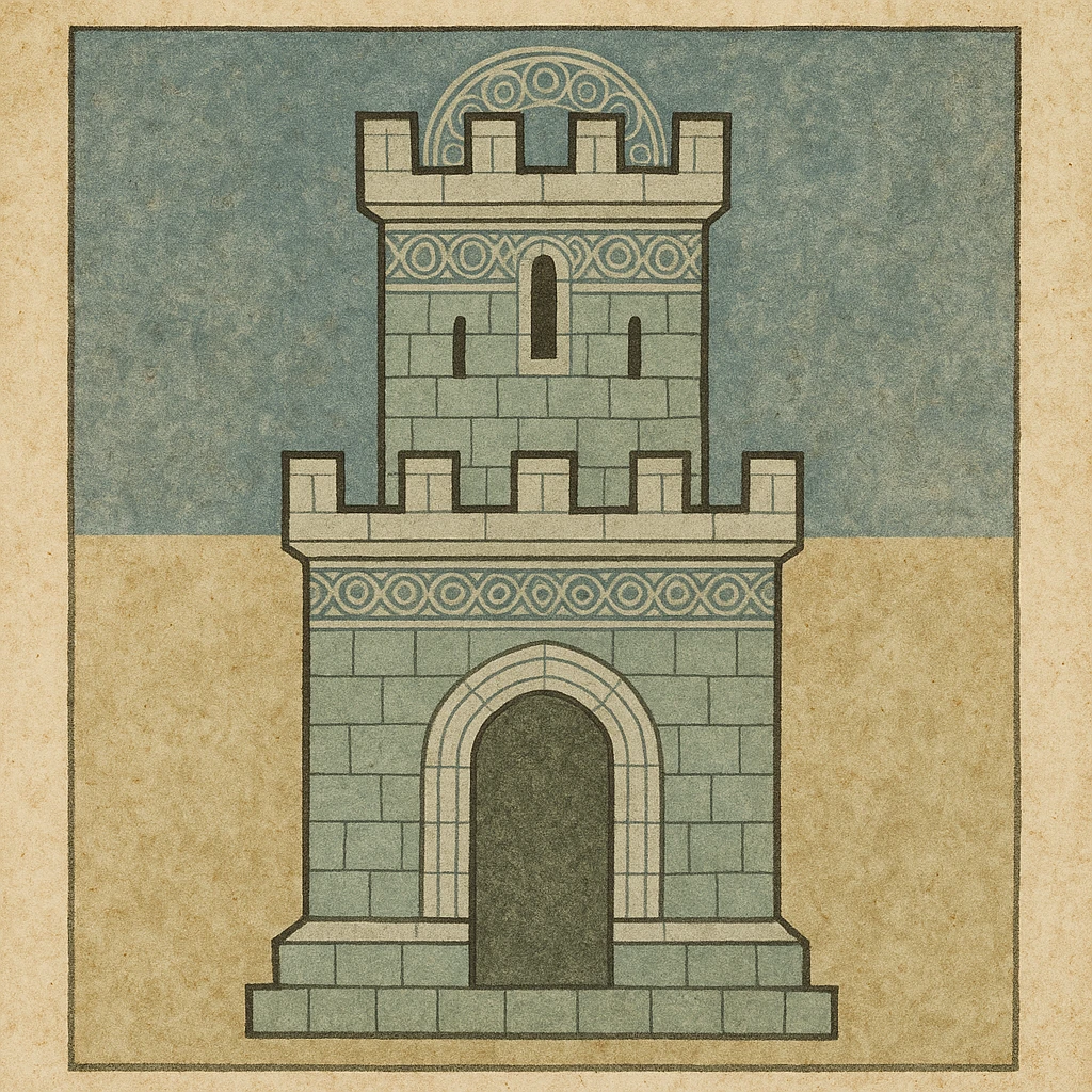 castle turret with battlements, detailed stonework, medieval style emoji