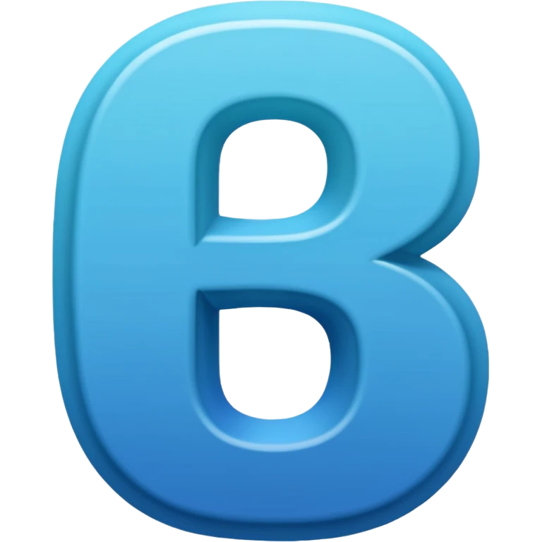 number 8 in blight blue to ocean blue gradient in comic sans - no background - PNG file emoji