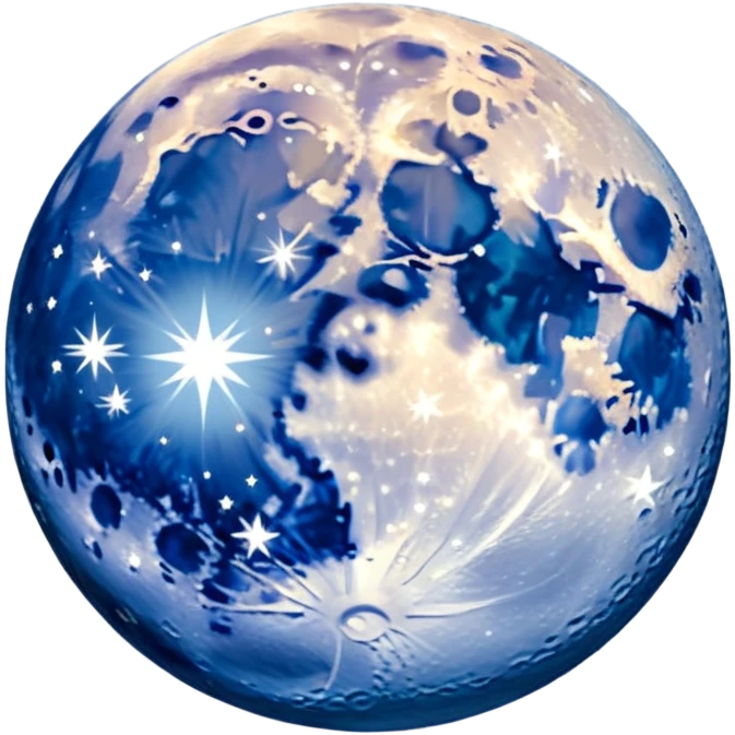 A blue moon with stars around it emoji