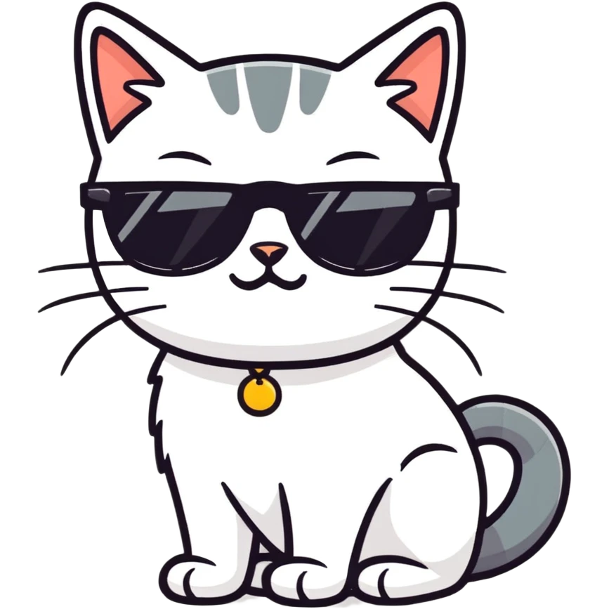 Cat with sunglasses emoji