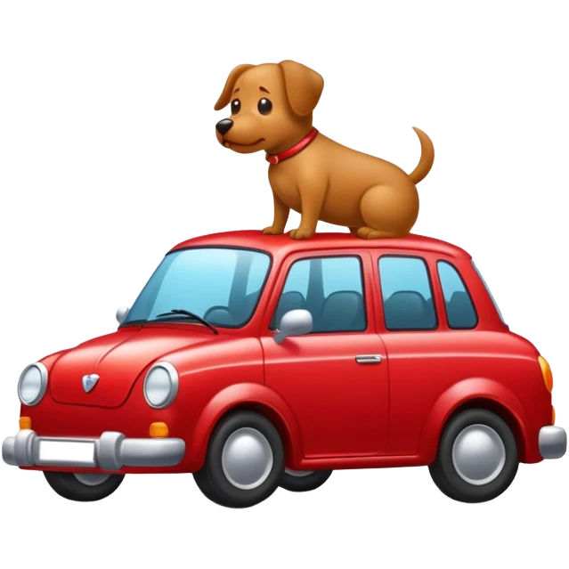 Dog pooping on a car  emoji