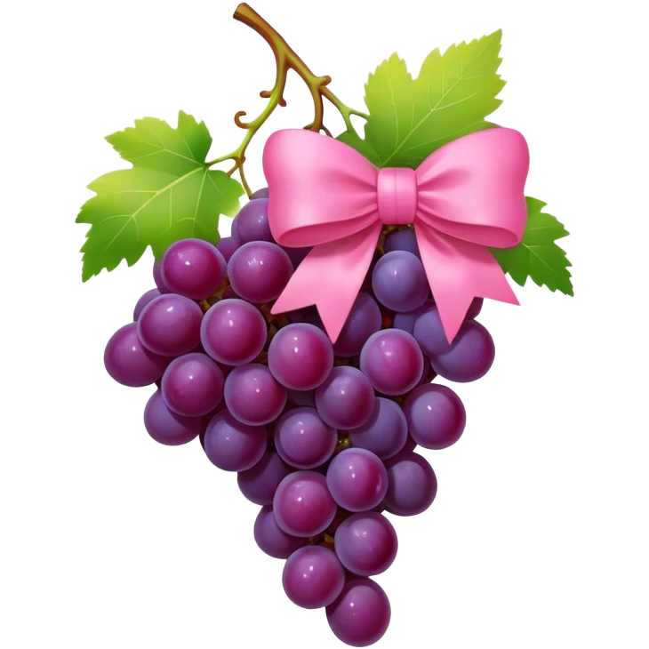 grapes with pink bow emoji