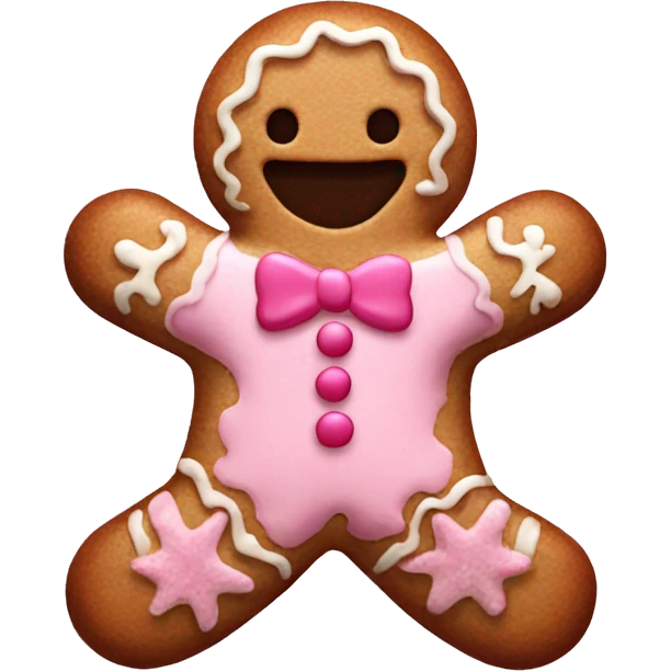 Pink gingerbread emoji