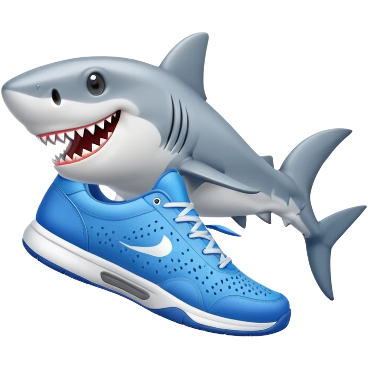 Shark with blue tennis shoes emoji