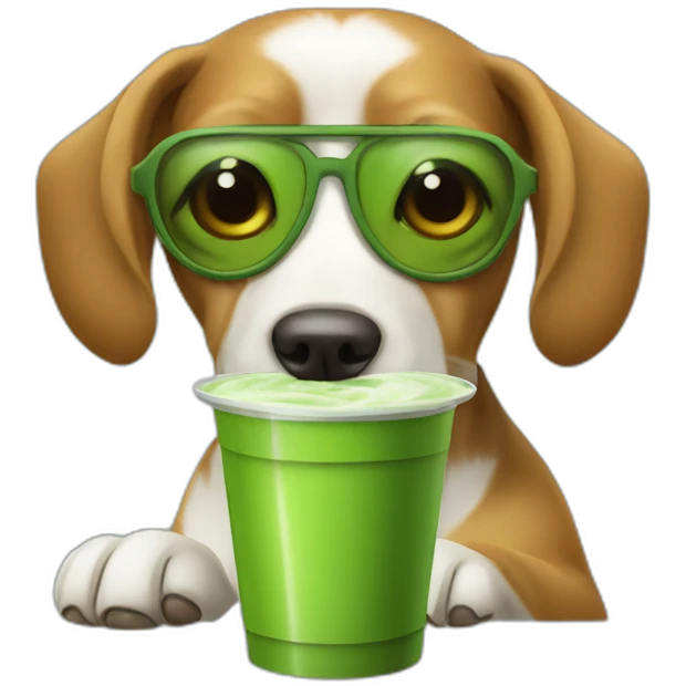 Incognito dog drink matcha emoji