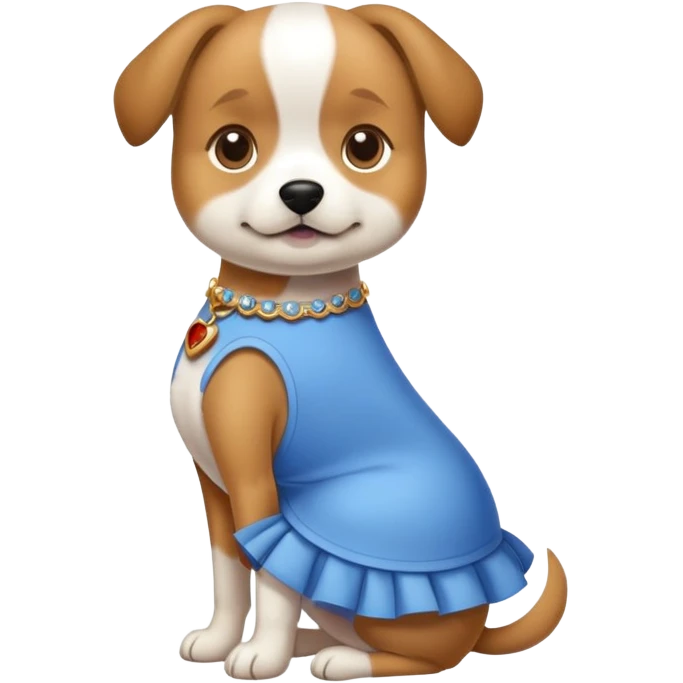 Dog with blue dress emoji