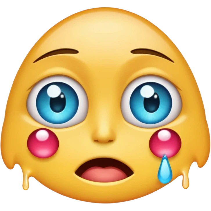 cartoon sticker of a colorful and cheerful crying eyes emoji, no text, suitable for WhatsApp and Instagram emoji