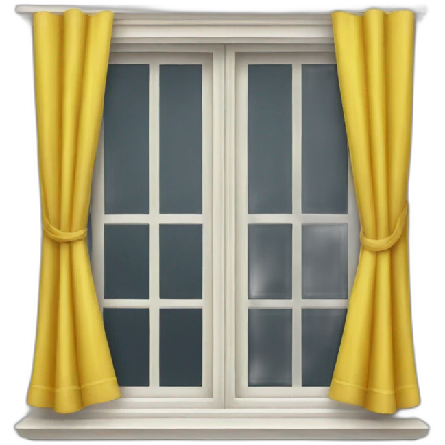 Window with yellow curtain  emoji
