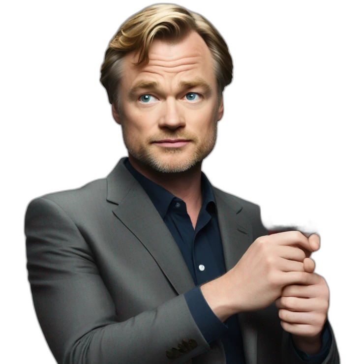 Christopher Nolan holding movie clapper board  emoji