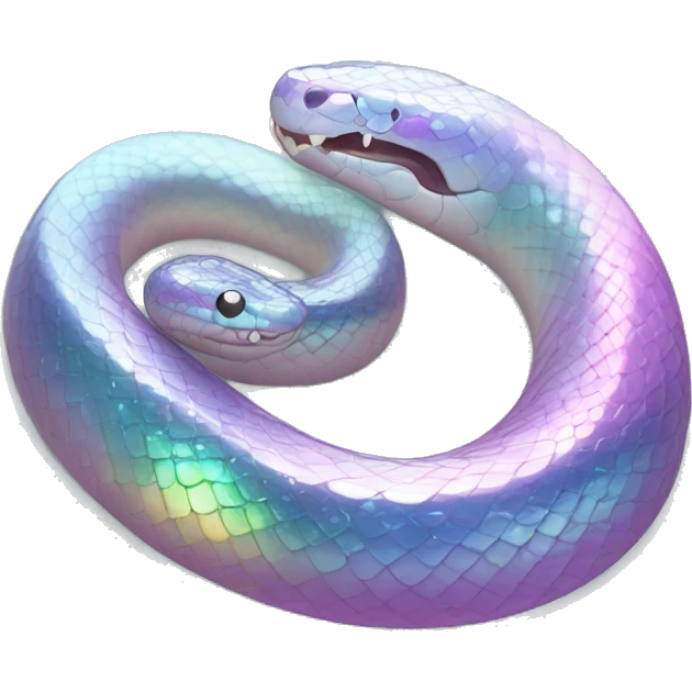 Sparkly glossy Pastel iridescent glass snake emoji