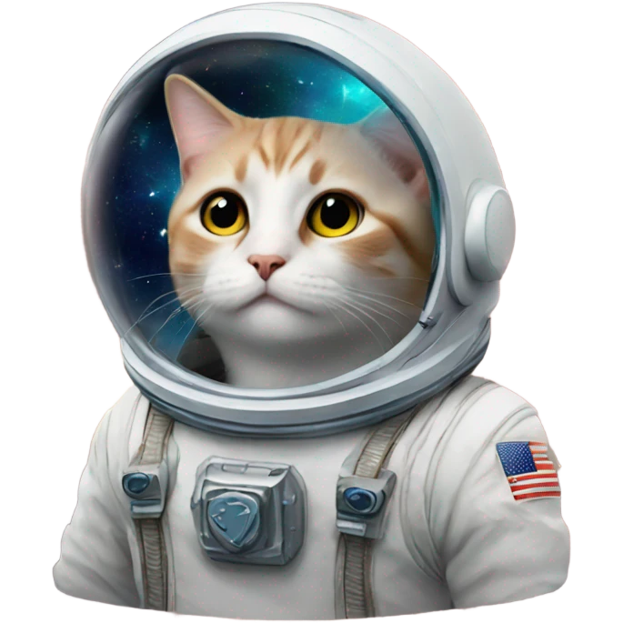 A cute cat in space emoji