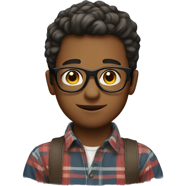 boy in plaid with glasses emoji