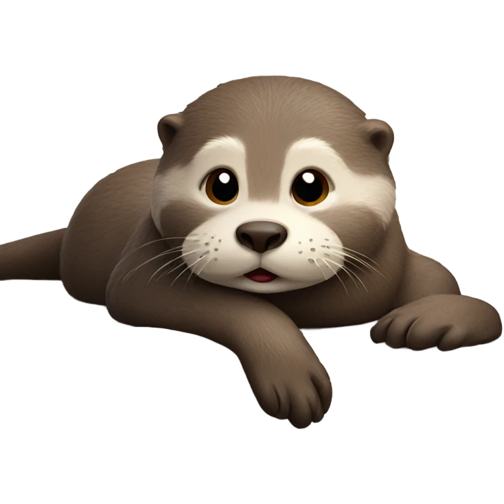 tired otter is laying on the bed  emoji