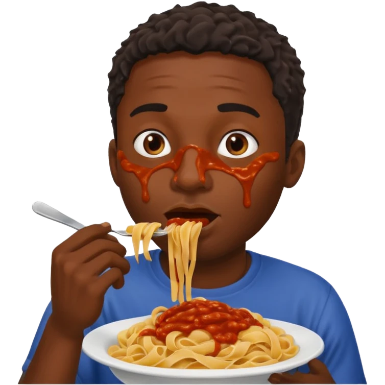 the black man who eats pasta emoji
