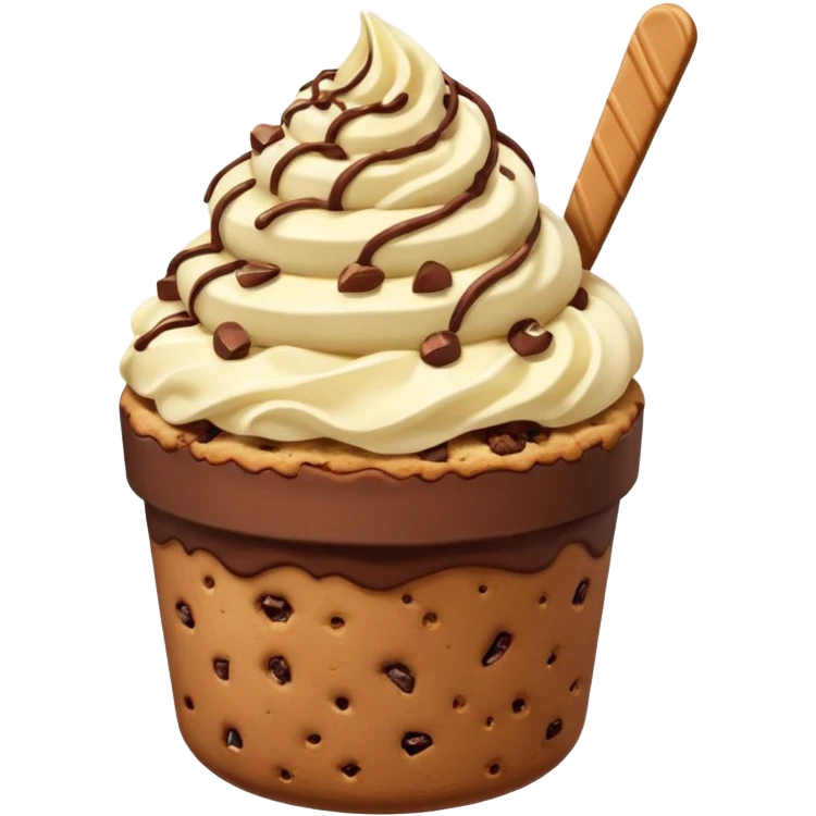 Crumble cookie arcoíris de Nutella y chocolate con un helado de vanilla encima
 emoji