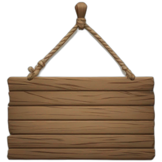hanging empty wood sign  emoji