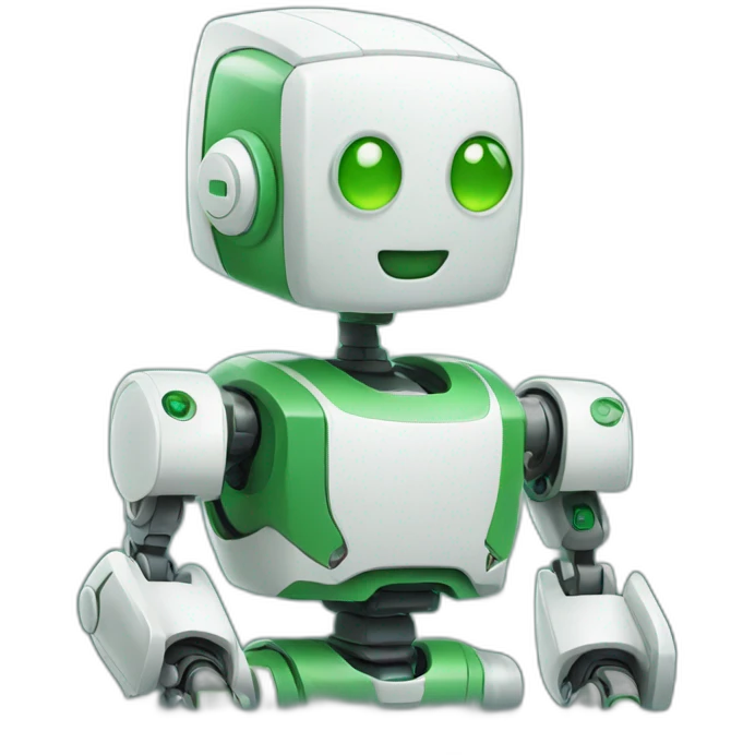 White and green robot emoji