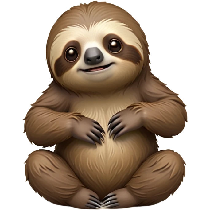 cinematic-sloth-realistic-full-body-sitting-emoji,-long-curved-claws-clinging,-thick-shaggy-brown-fur-slightly-ruffled,-head-tilted-dramatically,-slow-blinking-eyes-filled-with-serene-wisdom,-simplified-yet-realistic-focused-features,-highly-detailed,-glowing-with-an-almost-sarcastic-glow emoji