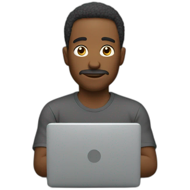 man educate himself through internet emoji
